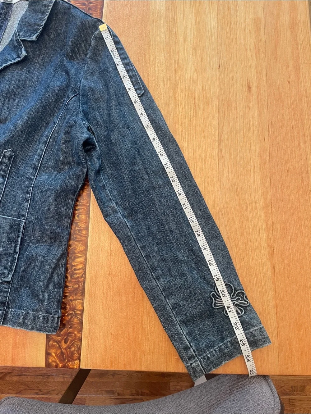 Vintage Christopher & Banks Dark Wash Denim Blazer Jacket